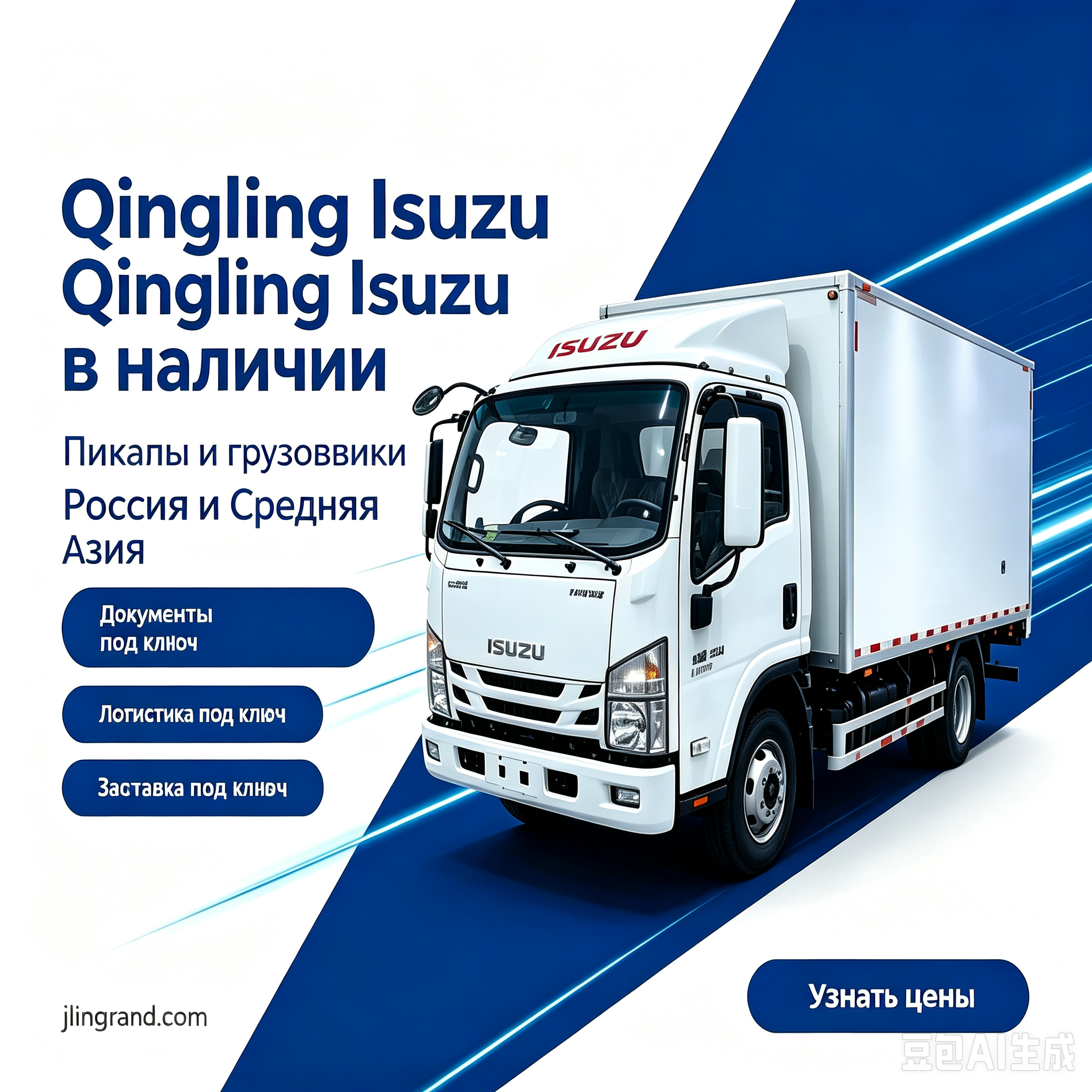 Пикапы и грузовики Qingling Isuzu в наличии для экспорта в Россию и Среднюю Азию
