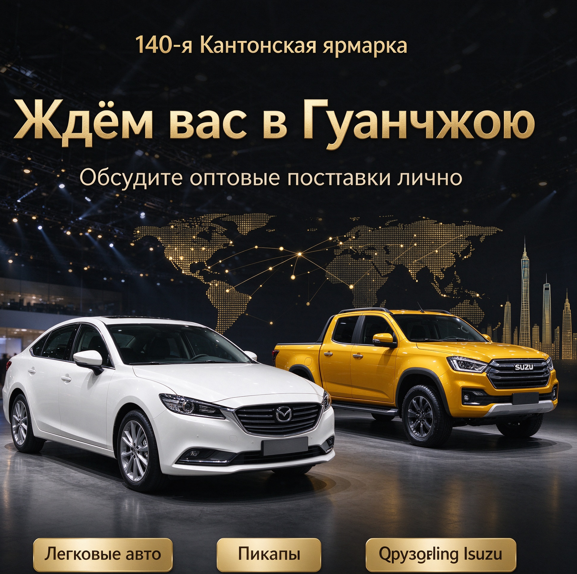 Встречаемся на 140-й Кантонской ярмарке в Гуанчжоу! Специальные коммерческие условия на экспорт автомобилей