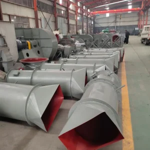Rotary furnace cooling axial flow fan