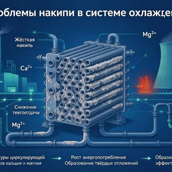 Уменьшение накипи и повышение эффективности системы тонкого химического охлаждения, анализ физического удаления накипи с помощью постоянных магнитов вместо химических агентов.