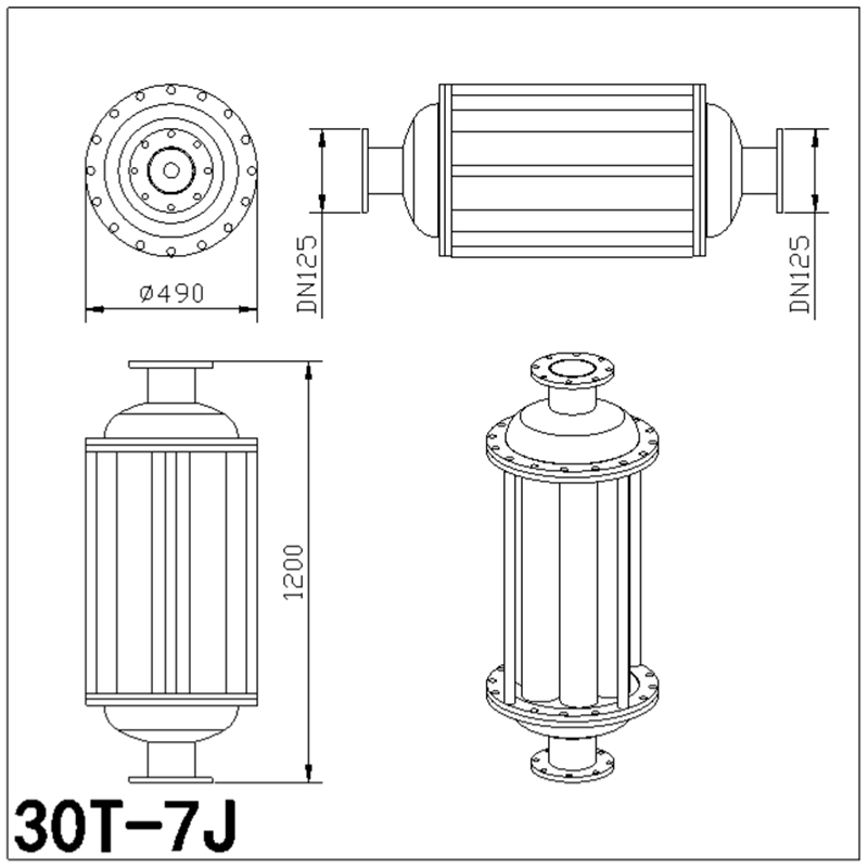 Редкоземельный прибор водоподготовки с внутренним магнитом (специально для наземного нефтепромыслового оборудования) HCKJ-30T-ZS