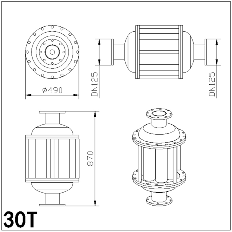 Редкоземельный прибор водоподготовки с внутренним магнитом (универсальный) HCKJ-30T-L