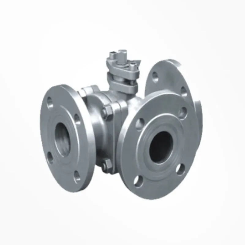 Трёхходовой шаровой кран с фланцами