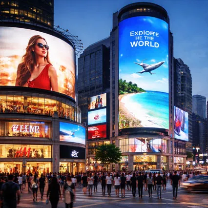 Наружные светодиодные рекламные экраны для городских коммерческих центров