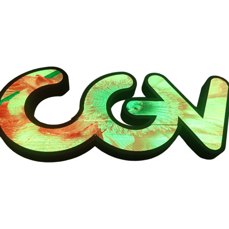 Светодиодный экран в форме буквы