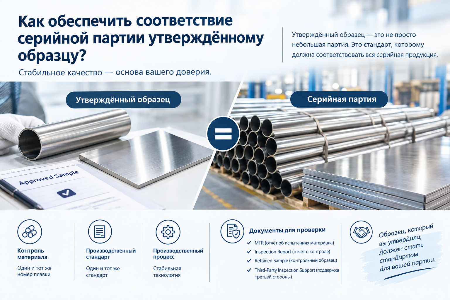 Как обеспечить соответствие серийной партии утверждённому образцу?