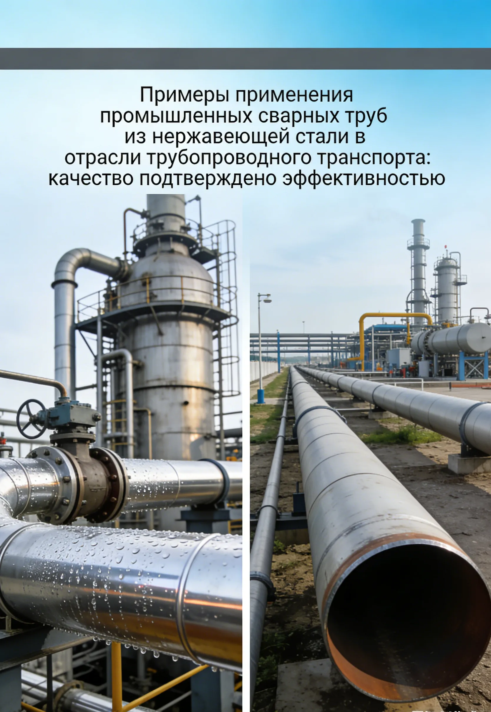Примеры применения промышленных сварных труб из нержавеющей стали в отрасли трубопроводного транспорта: качество подтверждено эффективностью