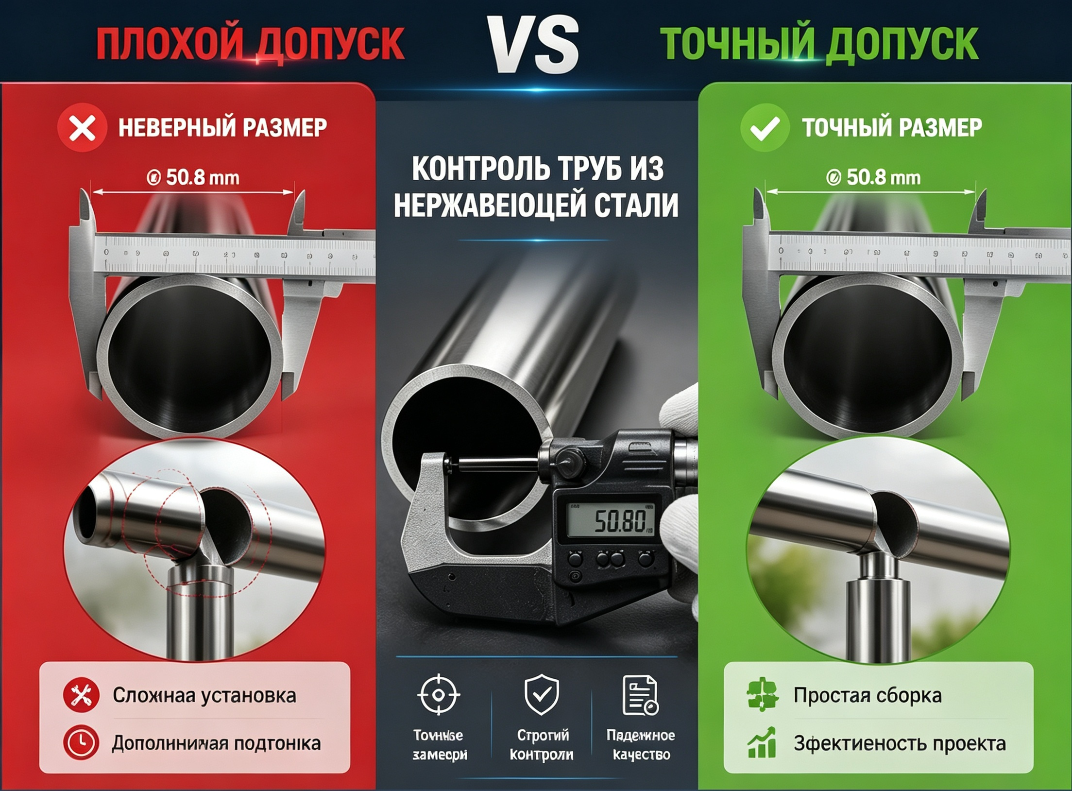 Почему допуски размеров нержавеющих труб критически важны для промышленных проектов