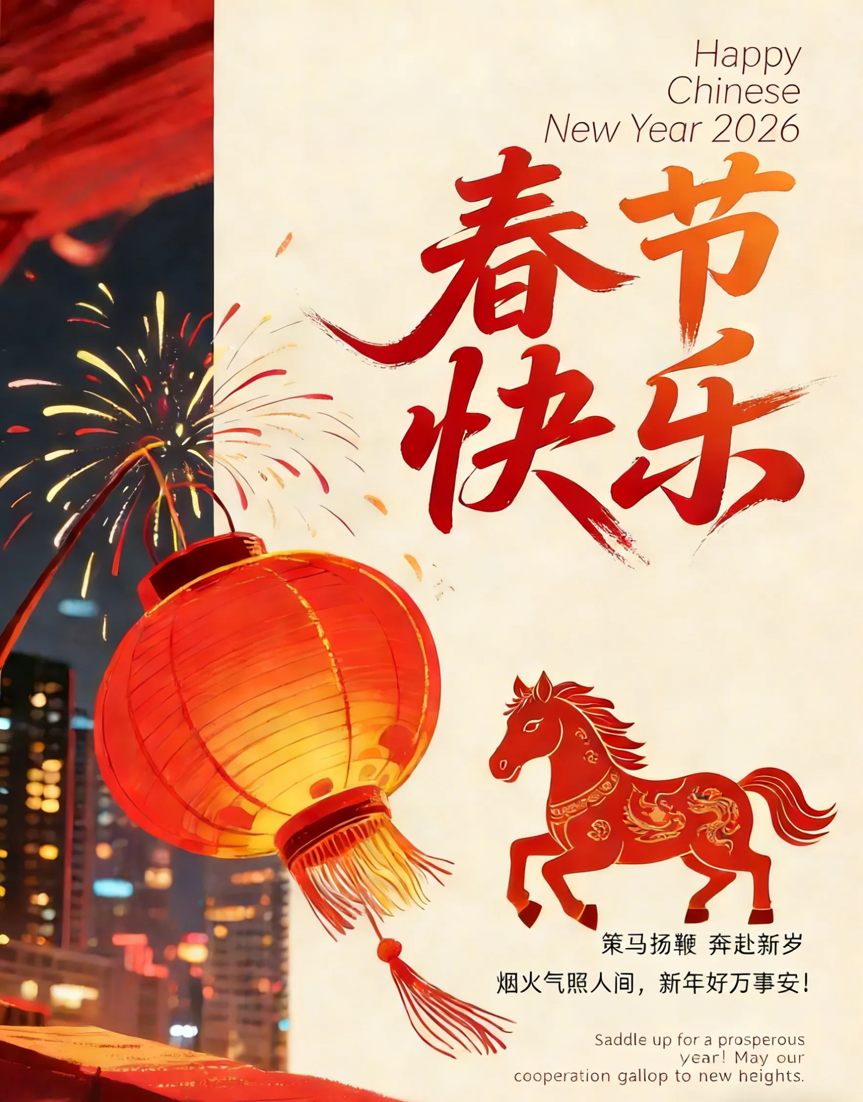 Поздравительное письмо глобальным клиентам и партнерам на Китайский Новый год 2026 года: Формируя доверие благодаря превосходному качеству, вместе приветствуем новую главу Весны.