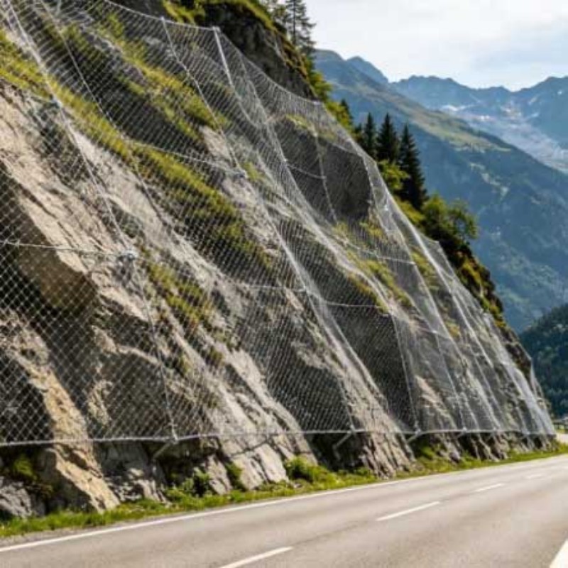 Надежная защита горных дорог! Сетка для укрепления склонов Hebei Shengneng — проверенное решение для горных инженерных проектов.