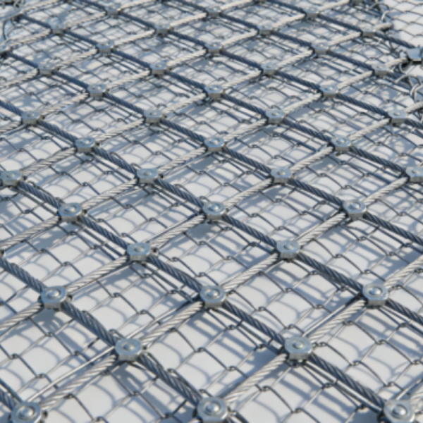 Сетка из стальных канатов для защиты откосов