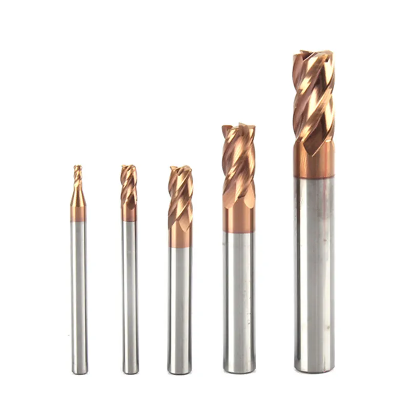 Цельная твердосплавная концевая фреза HRC55 4F с круглым носком для резки стали