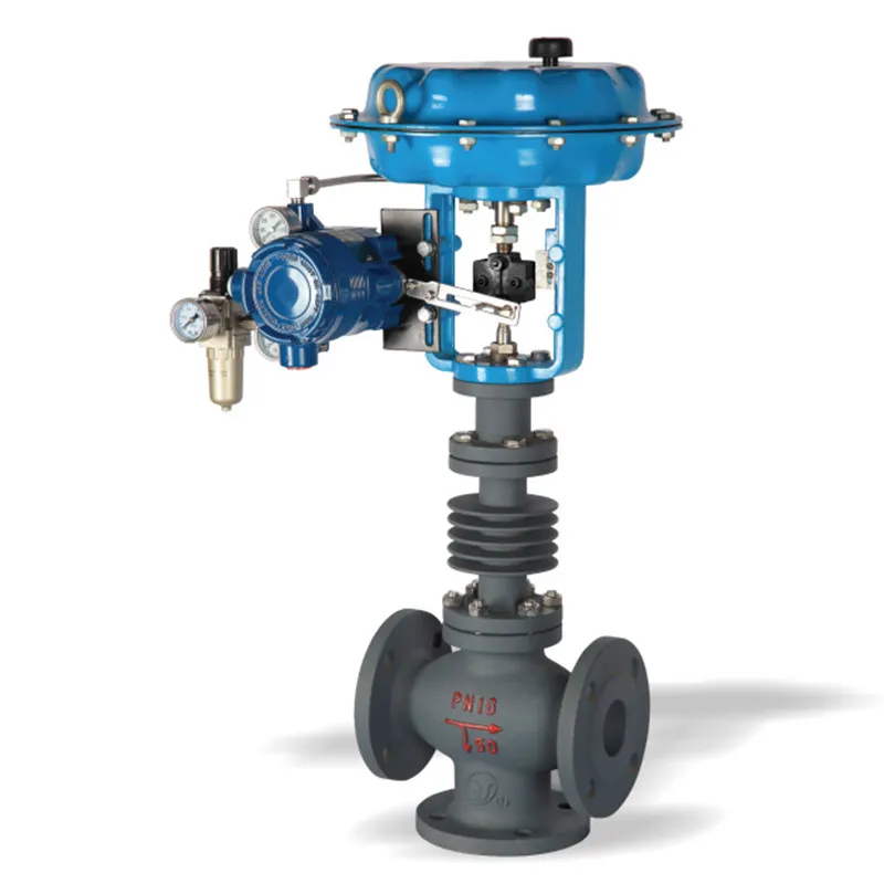 Пневматические мембранные трехходовые регулирующие клапаны