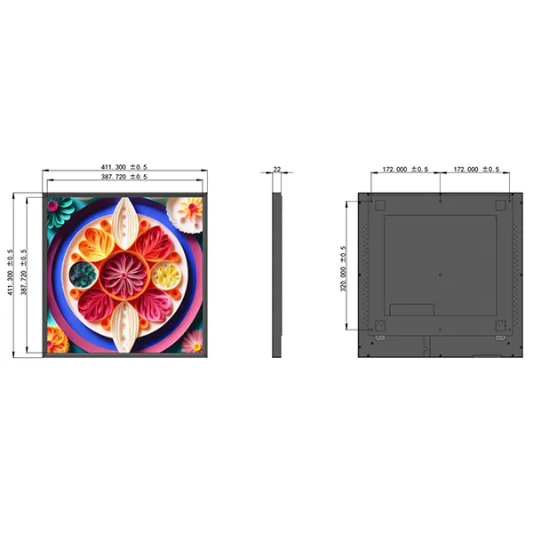 22-дюймовый квадратный дисплей