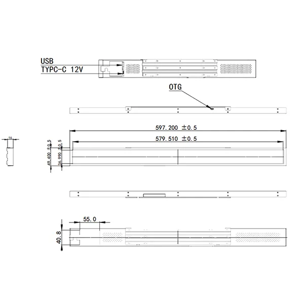 23.1-дюймовый полочный полосовой дисплей
