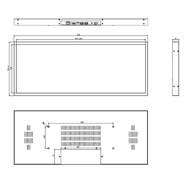 24.5-дюймовый полосовой дисплей для верхней части стеллажа