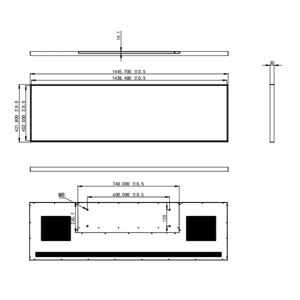 58.4-дюймовый полосовой дисплей