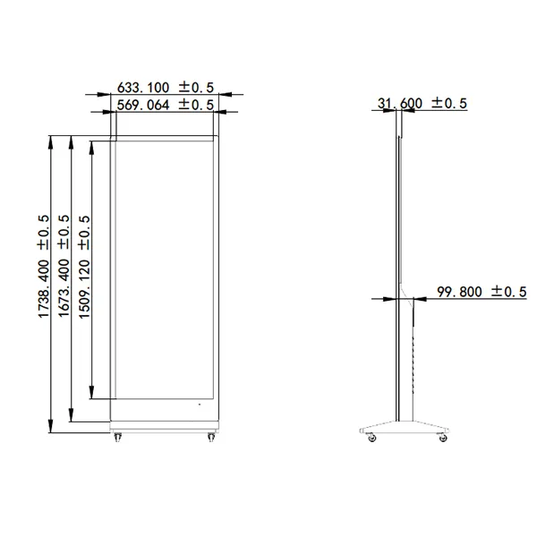 64-дюймовый рекламный экран