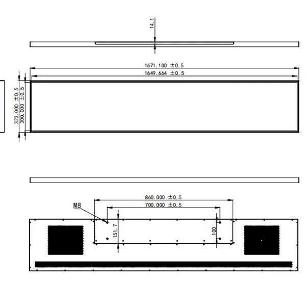 66-дюймовый полосовой дисплей