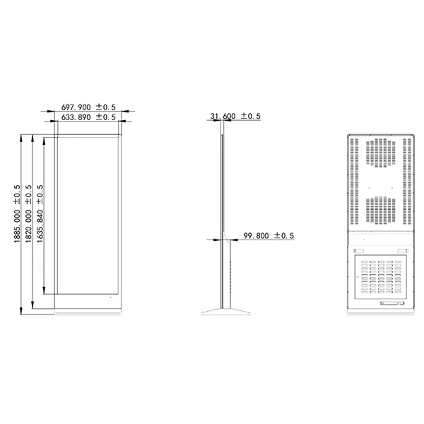 69-дюймовый рекламный экран