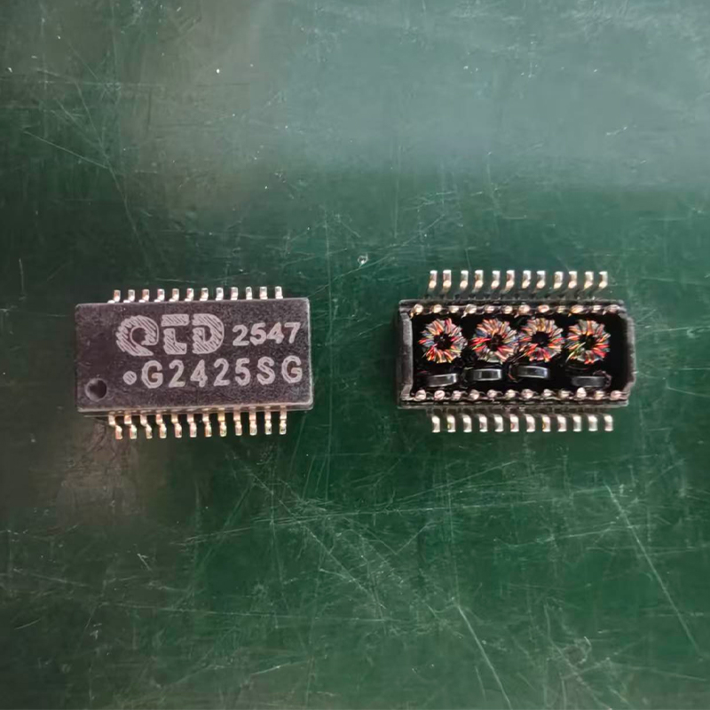 24PIN Одноканальный гигабитный сетевой трансформатор для поверхностного монтажа, 60 Вт PoE