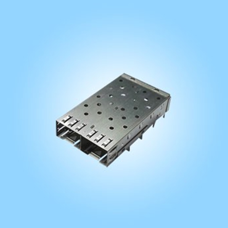 SFP Кейдж в сборе 1×2, с пресс-фит монтажом, скорость 1 Гбит/с