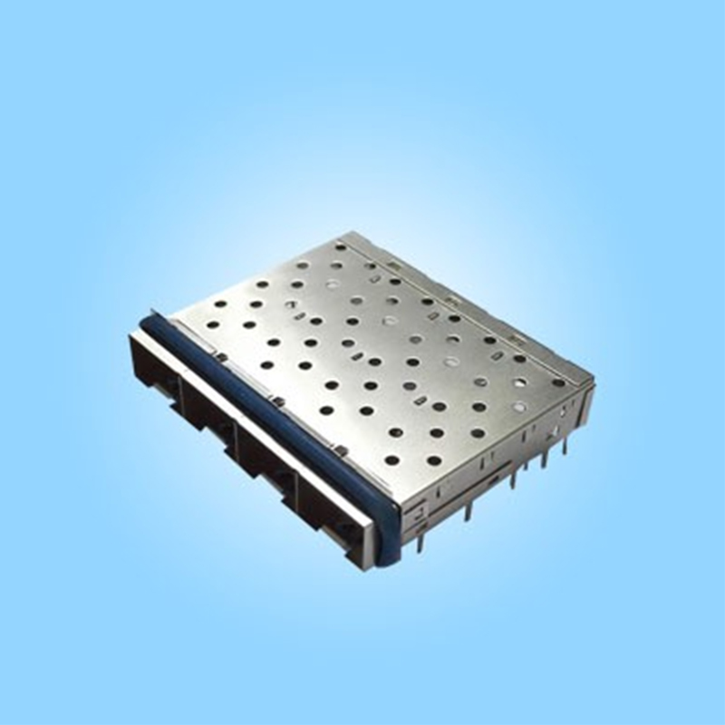 SFP Кейдж в сборе 1×4, с пайкой, с проводящим кольцом, скорость 1 Гбит/с