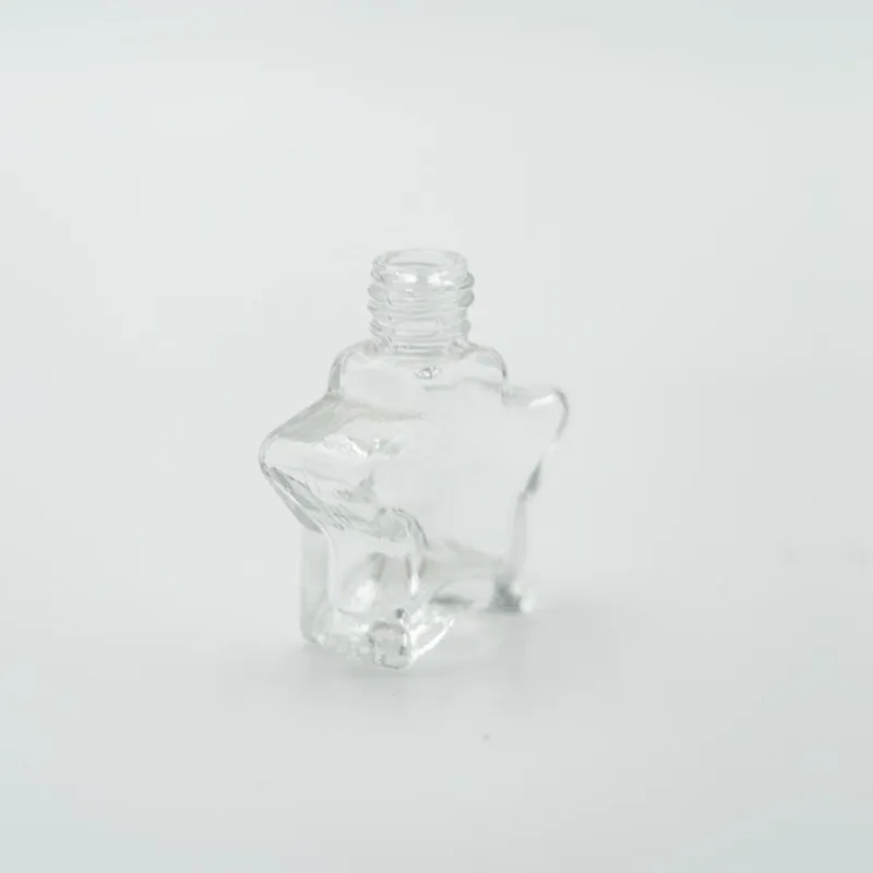 Прозрачная стеклянная бутылочка 122 для косметики объёмом 5 мл в форме звезды