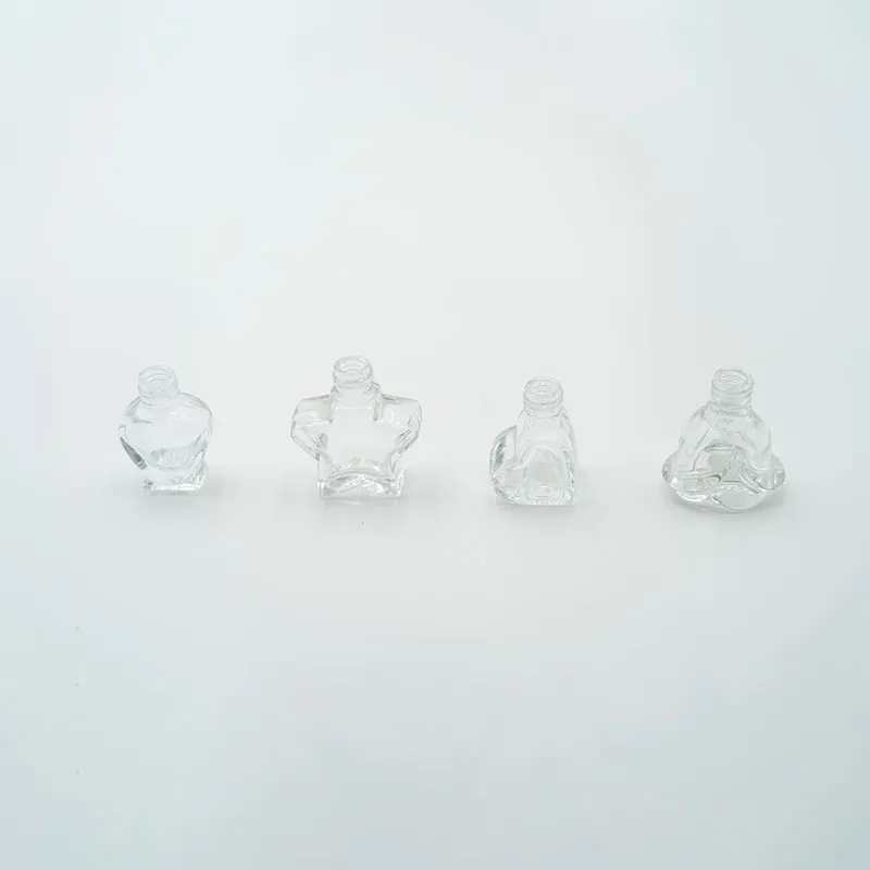 Прозрачная стеклянная бутылочка 122 для косметики объёмом 5 мл в форме звезды