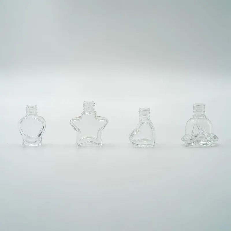 Прозрачная стеклянная бутылочка 122 для косметики объёмом 5 мл в форме звезды