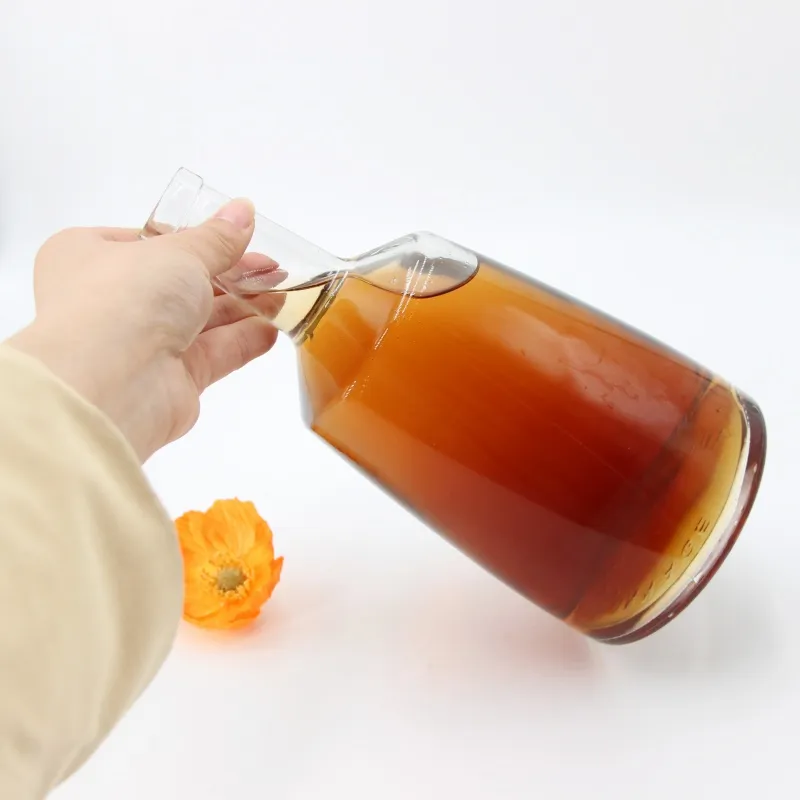 Стеклянная бутылка 4170 для алкоголя с пробкой объёмом 1000 мл, большая вместимость, под заказ