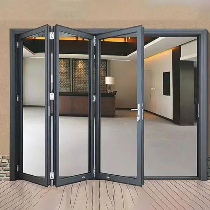 Стеклянные складные двери