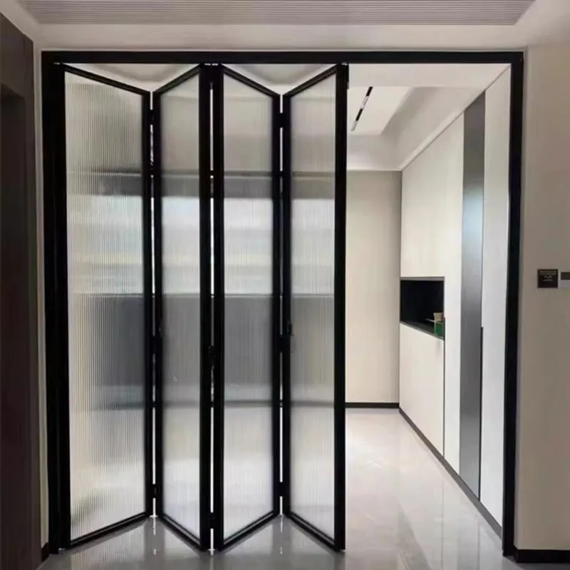 Стеклянные складные двери