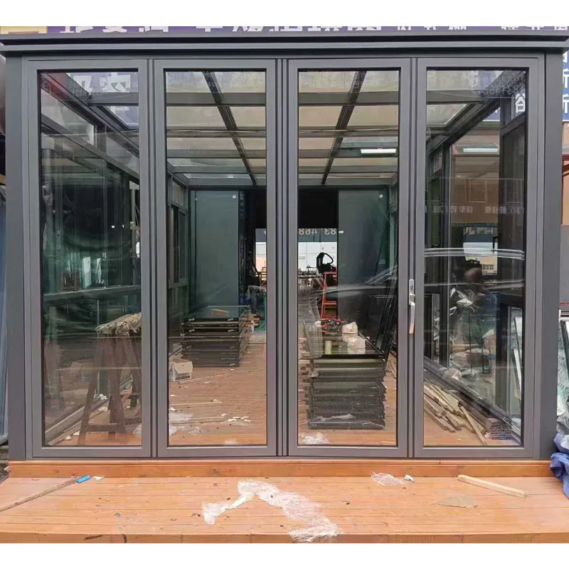 Стеклянные складные двери