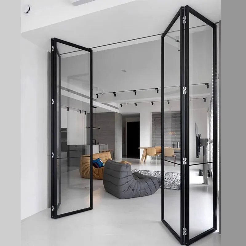 Стеклянные складные двери