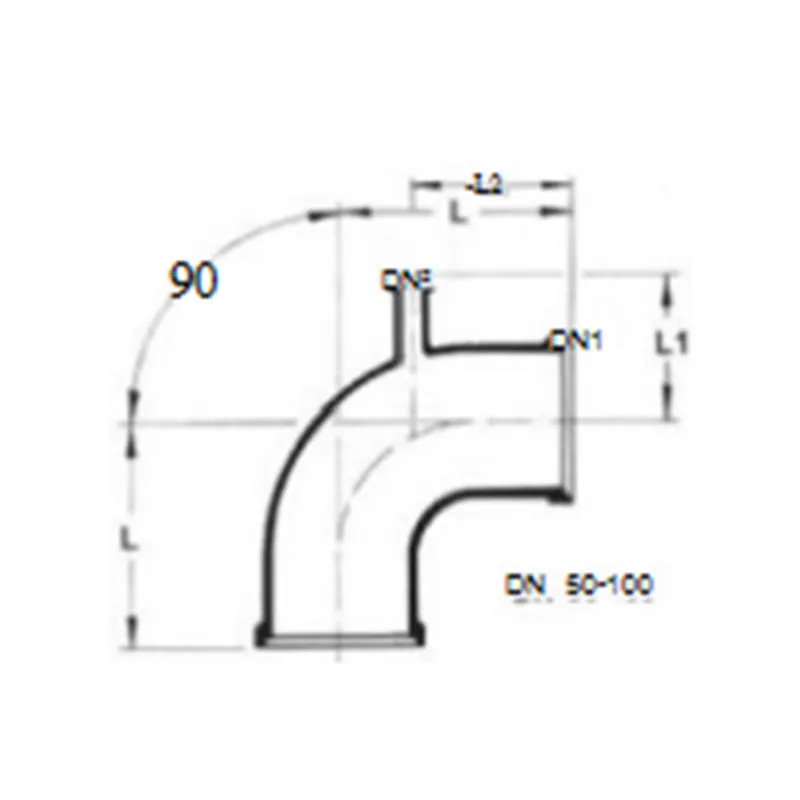 Отвод 90° с боковым отверстием