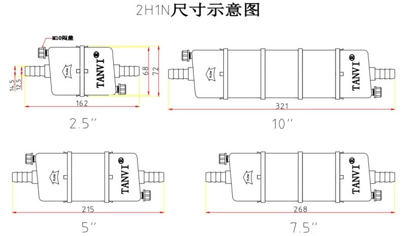 Серия TNA, фитинг типа «елочка» Φ72 мм, капсульный фильтр (3)