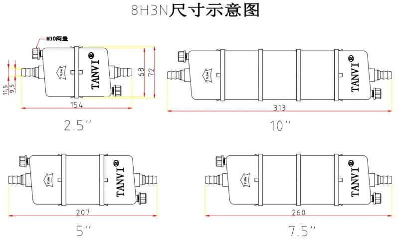 Серия TNA, фитинг типа «елочка» Φ72 мм, капсульный фильтр (4)
