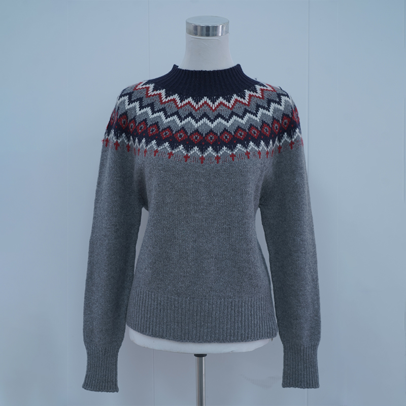 Жаккардовый Бесшовный Свитер Fair Isle в скандинавском стиле, Повседневный топ в стиле Ретро