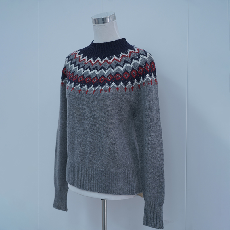 Жаккардовый Бесшовный Свитер Fair Isle в скандинавском стиле, Повседневный топ в стиле Ретро