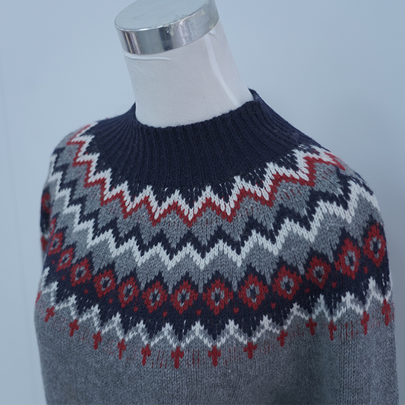 Жаккардовый Бесшовный Свитер Fair Isle в скандинавском стиле, Повседневный топ в стиле Ретро