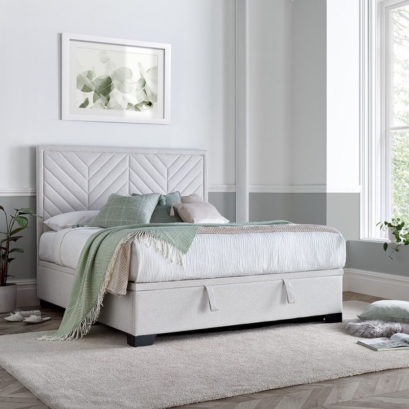 Кровать с подъемным механизмом Natural Fabric gas lift Storage Bed