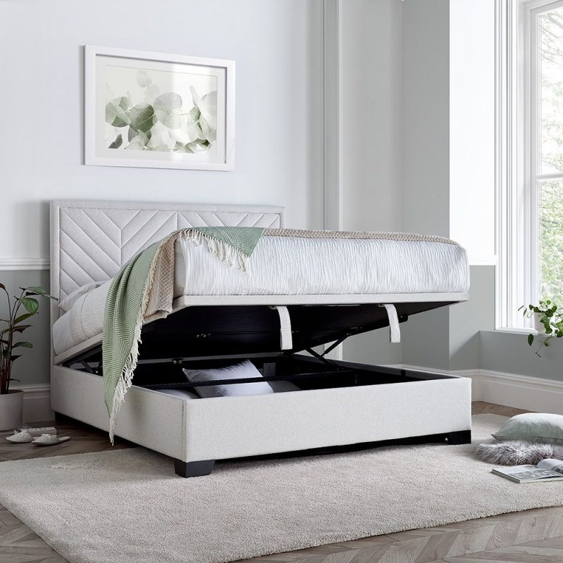 Кровать с подъемным механизмом Natural Fabric gas lift Storage Bed