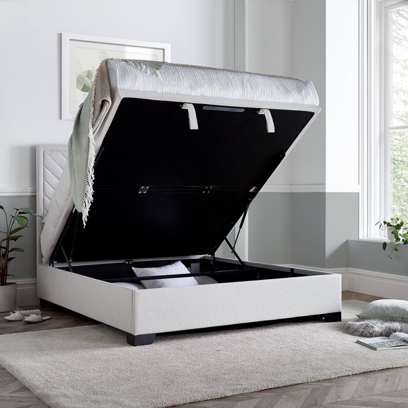 Кровать с подъемным механизмом Natural Fabric gas lift Storage Bed