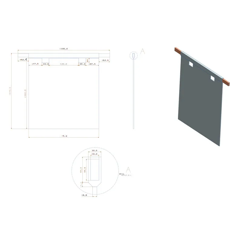 Свинцово-сурьмянистая сплавная анодная пластина для рафинирования меди