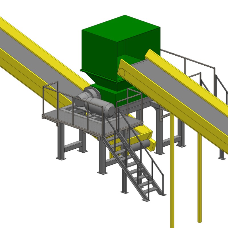 Двухвальная сдвиговая дробилка