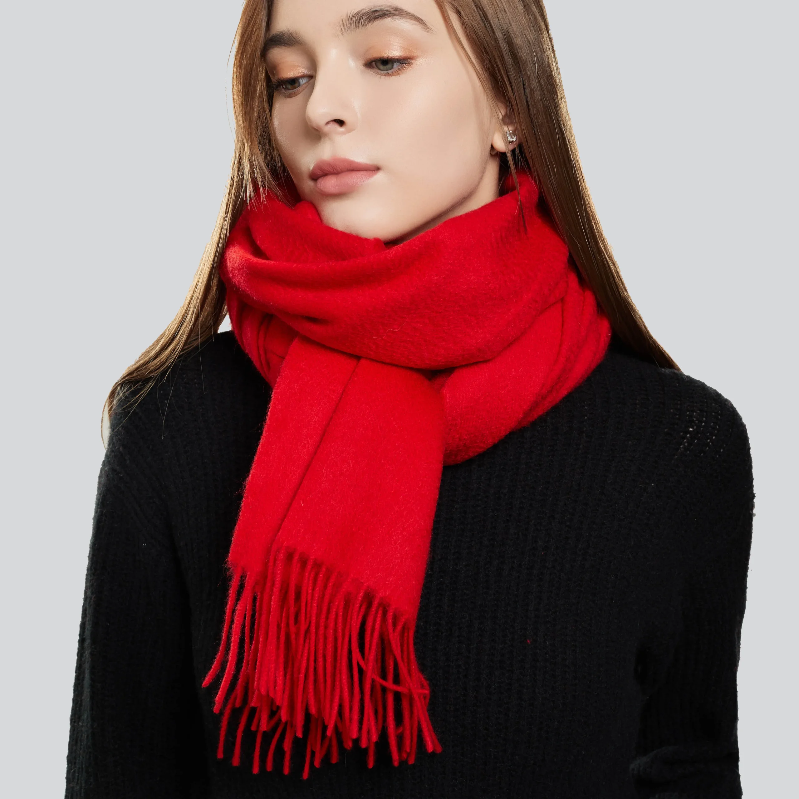 Серия однотонных кашемировых шалей