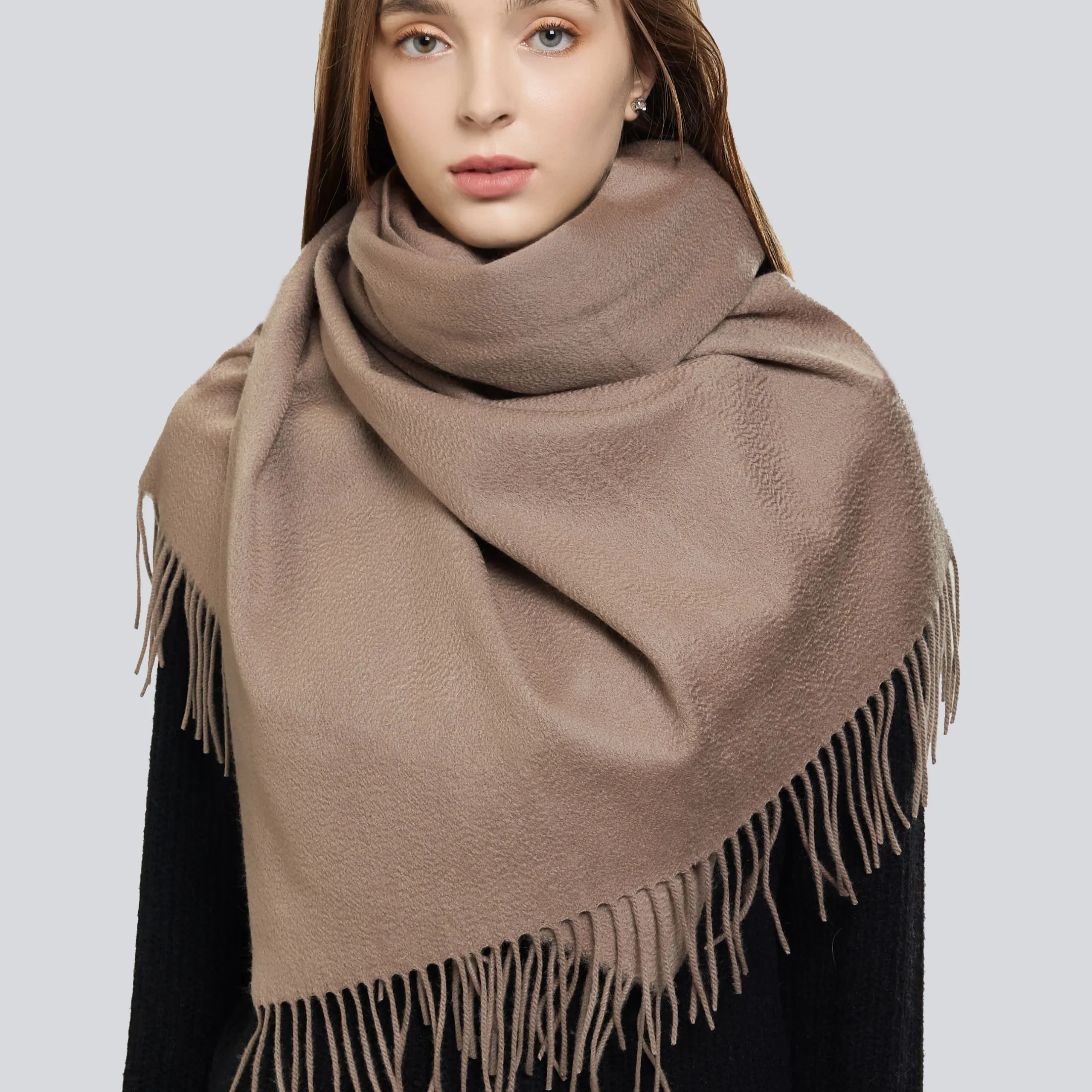 Серия однотонных кашемировых шалей