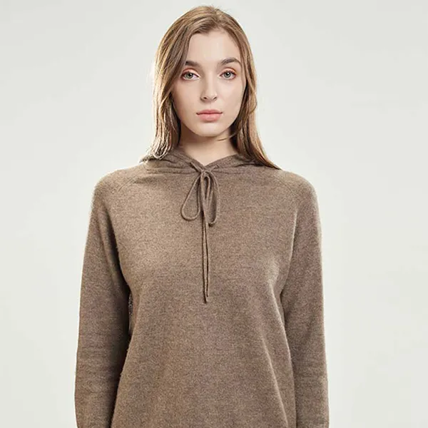 Женский пуловер с капюшоном из кашемира