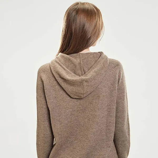Женский пуловер с капюшоном из кашемира